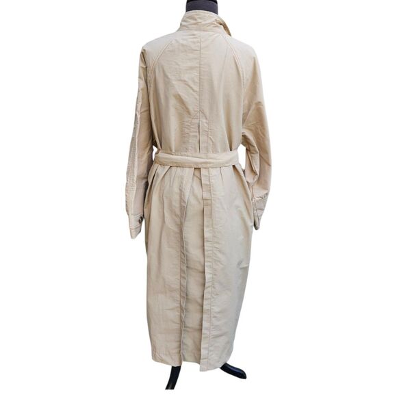 Old Navy Womens Size Small Oversized Khaki Double Breasted Trench Coat Rain NWT - Picture 3 of 11